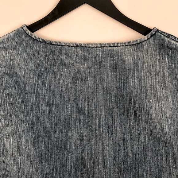 ARITZIA Wilfred Free Denim Dress Nori Frayed fringe hem. Jean dress oversized XS - Picture 13 of 16